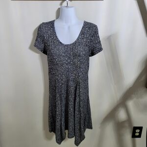 Vanity Black & Gray Short Sleeve Dress, Size M